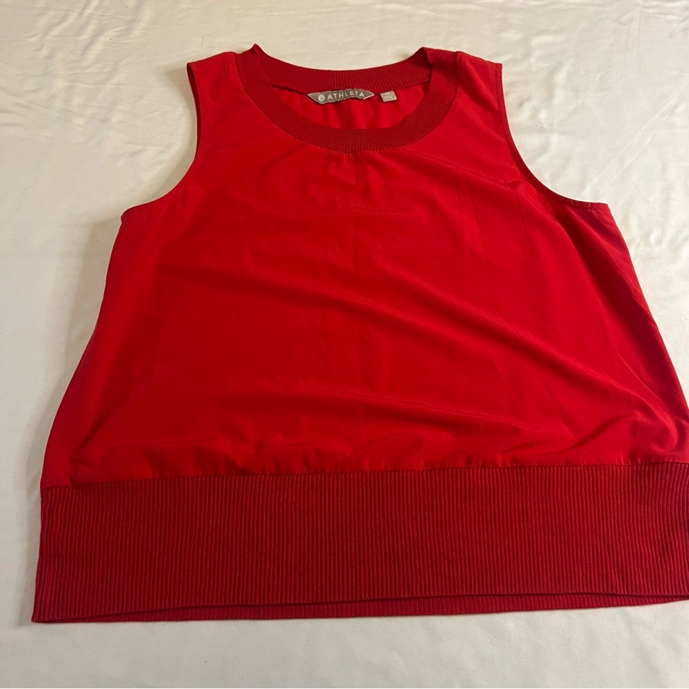 Athleta Red Sleeveless Athletic Tank Top Size XS